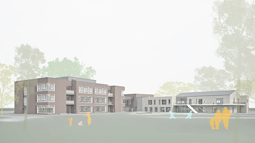 Entwurf vom Schulneubau Schule Fährer Flur